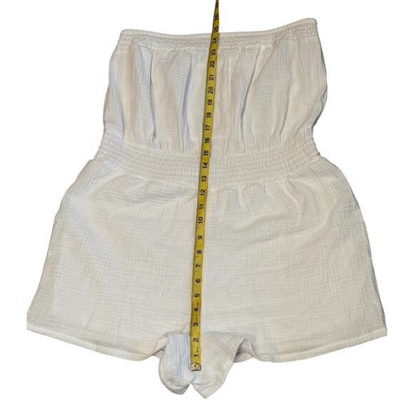 NWT White Gauze Strapless Romper Womens Medium 8-10 100%Cotton clean girl - Picture 6 of 7